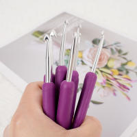 Juego De 8 Piezas De Agujas De Tejer De Aluminio Con Manos Suaves De Plástico Para DIY Tejer De Suéter Herramientas De Crochet Kit - details 1