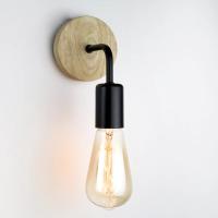 Lámpara De Pared Vintage Industrial En Madera Luz Retro Dimmable E27 Para Decoración Interior De Hogar Y Loft Instalación En Pared - details 1
