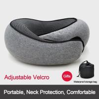 Almohada De Viaje De Espuma Memory Foam U-Cuadrada Soporte De Cuello Estilo Caracol Ajustable Suave Para Descanso Del Mediodía Y Sueño - details 5