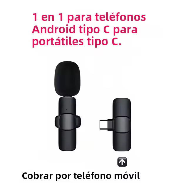 Mini Micrófono Bluetooth Inalámbrico Lavalier Para iPhone Android PC Transmisor De Botón De Lavalleja Para Teléfono Móvil Y Computadora - 1