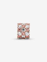 Pandora - Charm with Pink Brillo y Transparent-Baño de Gold Rose de 14K - details 2