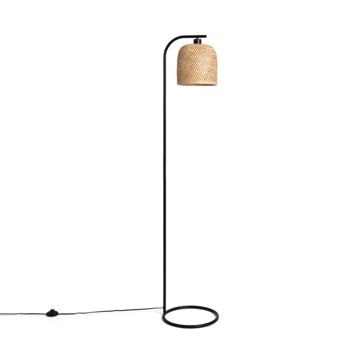 LEDKIA LIGHTING - Lámpara de Pie | Diseño Moderno y Elegante | Altura 1.58m | Soporte 40W | Protección IP20 | Fabricada en Bambú, Natural - 1