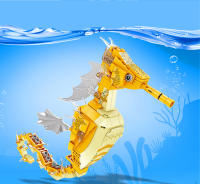 Bloques De Construcción Animal Del Mundo De La Playa Set De Modelos De Ballena Delfín Jirafa Y Oveja Para Niños Educativo DIY Juguetes Regalos De Vacaciones - details 4