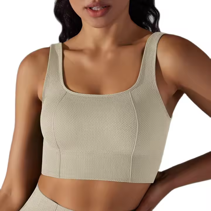 Sujetador Deportivo Para Mujer Transpirable Y Sin Costuras Para Yoga Y Gimnasio Material De Nylon Y Spandex Running Fitness Sexy - 1