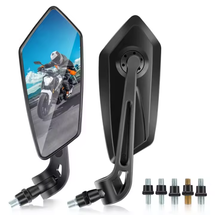 Espejos Retrovisores Ajustables Para Manillar De Motocicleta Para Cafe Racer Scooter Motocross Accesorios De Ciclismo 8/10mm - 1