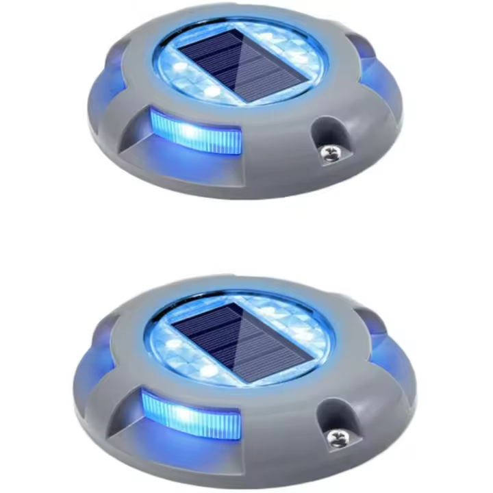 Luces Solares para cubierta, lámpara solar para Entrada, Luz LED para Exterior, impermeable, para Jardín, Muelle, chimenea, patio, paquete de 2 (Azul) - 1
