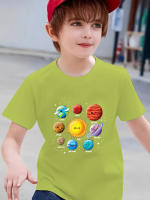 Camiseta De Algodón Para Niños Con Estampado De Aventura Cósmica Manga Corta Versátil Ropa Creativa Para Verano - details 11