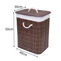 X-Cesto de Ropa Rectangular de Bambú con Tapa–Cesta Plegable para Lavandería con Asas de Cuerda,Ropero de Bambú con Tapa Para Ropa Sucia,Ideal para Organización del Hogar - details 4