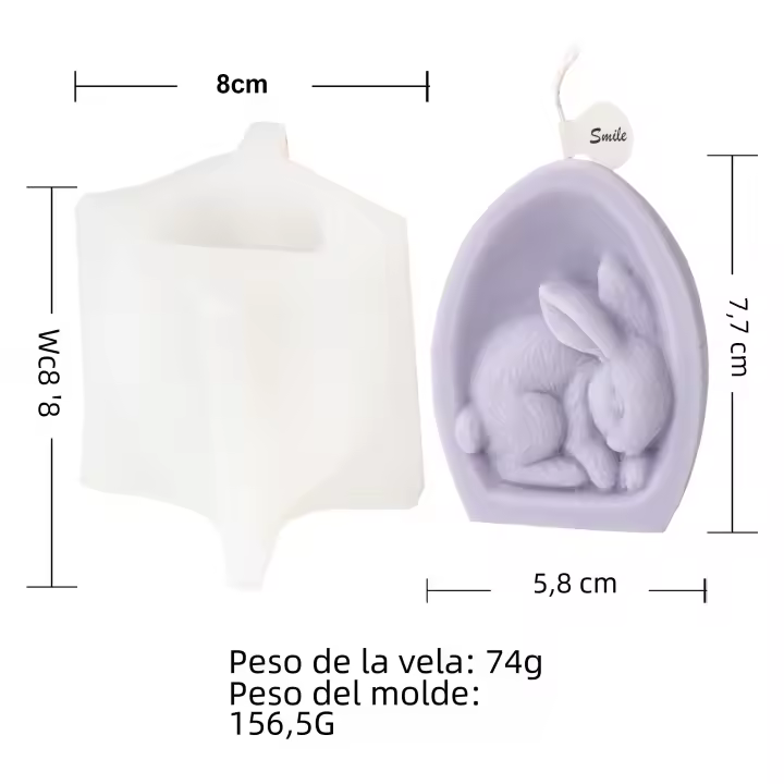 Molde De Cera De Conejo De Pascua En Forma De Huevo Medio De Silicona Alimentaria Para Hacer Sabanas Y Velas Regalo Para Manualidades - 1