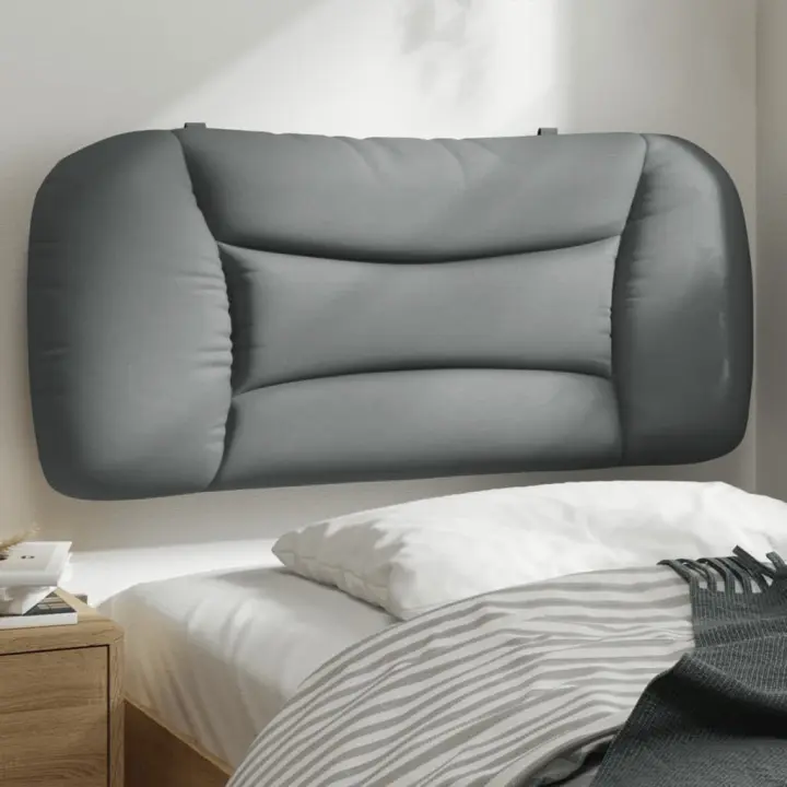 Cabecero de cama acolchado tela gris claro 90 cm - 1
