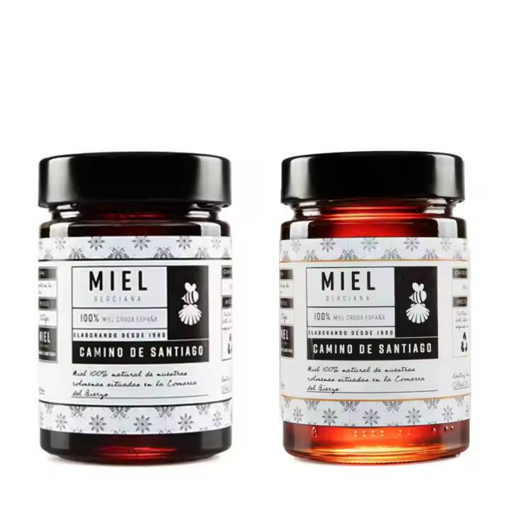 MIEL DE CASTAÑO 480 Gr + MIEL DEL BOSQUE 480 Gr. CAMINO DE SANTIAGO. 100% NATURAL, SIN ADITIVOS - 1