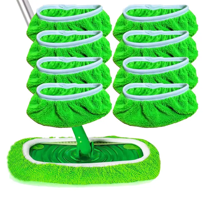 ZC Recambio de esponja absorbente para fregona plana, accesorio para el hogar, seco y húmedo, 8 paquetes - 1