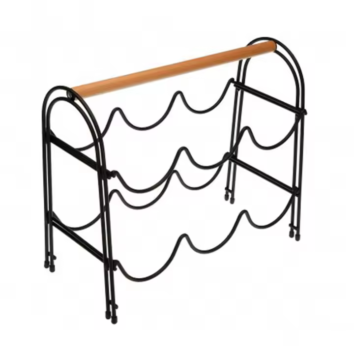 BOTELLERO METAL MADERA 14x27,5x32,7 CM VERSA - 1
