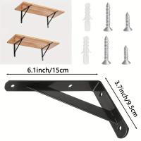 Gancho De Pared Triangular De Hierro Metálico Rustico 90 Grados Para Decoración Y Organización Tamaño 6.1x3.7 Pulgadas Soporte Para Estante Flotante - details 6