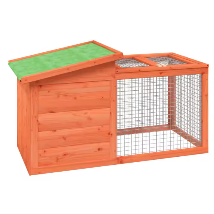 vidaXL Conejera Jaula al Aire Libre para Conejos Color Gris,  Marrón,  Moca y mas - 1
