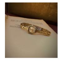 Reloj De Mujer Retro Francés Mini Dial En Oro Resistente Al Agua Reloj De Cuarzo Elegante Y Exquisito Para Uso Diario - details 2