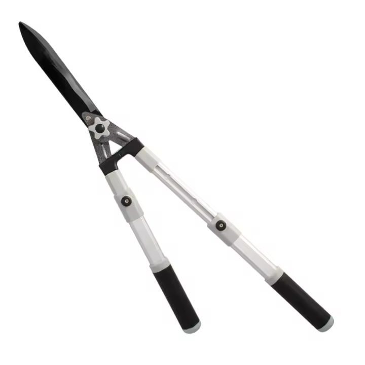 Tijera Podar Setos 2 Manos Aluminio Telescopicas, Hojas Acero Antiadherente, Mango TPR, Ajuste Corte, - 1