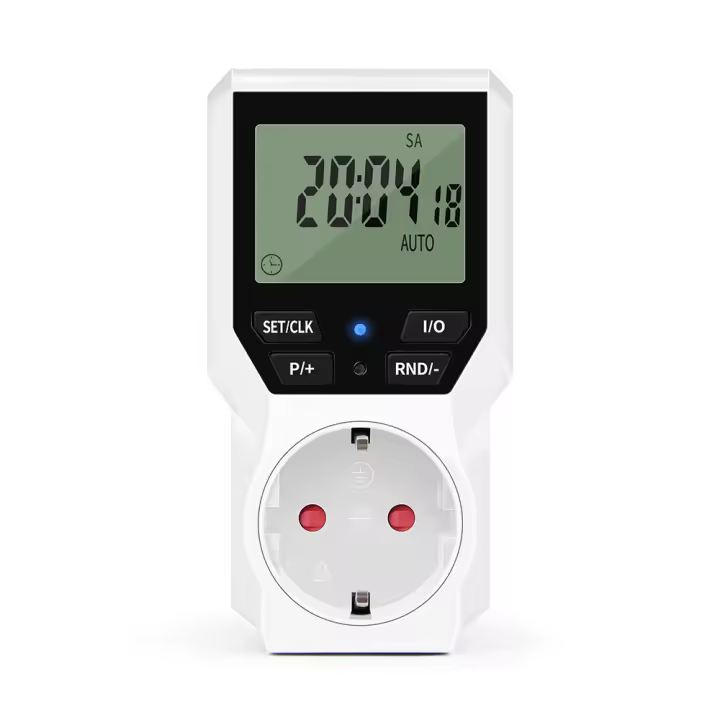 Interruptor De Timer Digital Programable Enchufe Electrónico Con Control De Tiempo Por Día/Hora Salida EU 230V/16A - 1