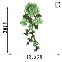 1PC Parche Bordado De Floral Para Ropa Patch De Rosa Tamaño 30cm * 13.5cm Accesorios De Costura Hechos a Mano Y Ecológicos - details 8