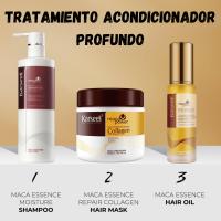 KARSEELL - Set Cuidado Capilar 1 Mascarilla Capilar 500ml. + 1 Aceite de Argán 50ml. + 1 Champú Hidratante 500ml.  Colágeno Aceite de Argán Esencia de Maca Reparación Capilar Cabello Seco y Dañado - details 0