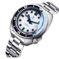 Reloj Automático De Acero Inoxidable Para Hombres Resistente Al Agua 30Bar Con Bisel De 120 Clicks Y Corona De 4.1 Pulgadas Cristal De Zafiro Blanco Turtle Professional Diver Master - details 12