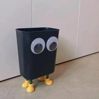 Bandeja De Basura Grande Con Ojos Divertidos Y Pies Para Casa Oficina Baño Contenedor De Residuos Para Cocina Recipiente De Papel Papelera - details 2