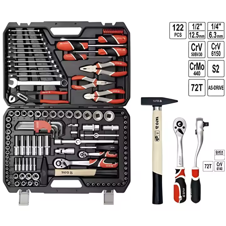 YATO YT-38901 - socket set 1/4", 1/2" 122pcs - 1