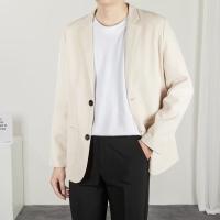 Chaqueta De Primavera Otoño Para Hombre Elegante Blazer Big Size Traje Suelto De Poliéster Cierre Único Estilo Minimalista Casual - details 3