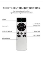 Ventilador de techo LED Hola LED de 42" - 60 W, temperatura de color regulable, blanco, 6 velocidades, motor de CC de cobre, ultrasilencioso con control remoto - Perfecto para dormitorio y comedor - details 2