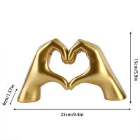 Escultura De Mano Y Corazón Dorado Para Sala De Estar Dormitorio Estilo Clásico Posmodernista Adorno Único Para Mujeres - details 1