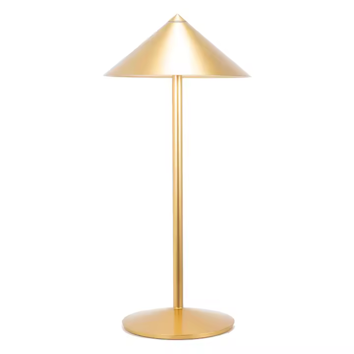 Lámpara de Mesa LED recargable Azafrán Pina L 6W, IP65 Regulador táctil, cabeza magnético, Diseño Modern para interior y exterior, color Dorado - 1