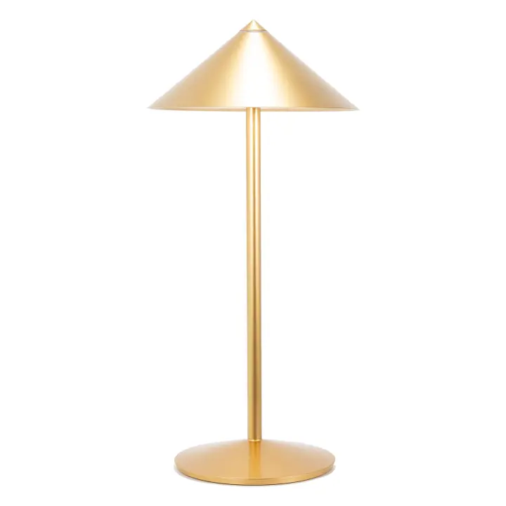 Lámpara de Mesa LED recargable Azafrán Pina L 6W, IP65 Regulador táctil, cabeza magnético, Diseño Modern para interior y exterior, color Dorado - 1