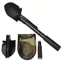 Shovel De Sobrevivencia Compacta 5-en-1 En Acero Inoxidable Durable Con Compas Lámina Y Abrebotellas Para Aventuras Al Aire Libre - details 7