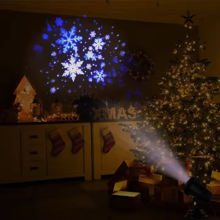 Proyector de Copo de Nieve, Luz LED Blanca, Iluminación Decorativa de Navidad - 1
