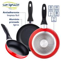 San Ignacio Batería de Cocina 5 Piezas Acero Inoxidable y Set de Sartenes 16/20/24 Rojo - details 5