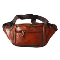 Bolsa De Cintura Para Hombre De Cuero Genuino Bolsa De Móvil Con Cadena Estilo Fashion Bolsa De Cintura Para Deporte Y Aventura - details 6