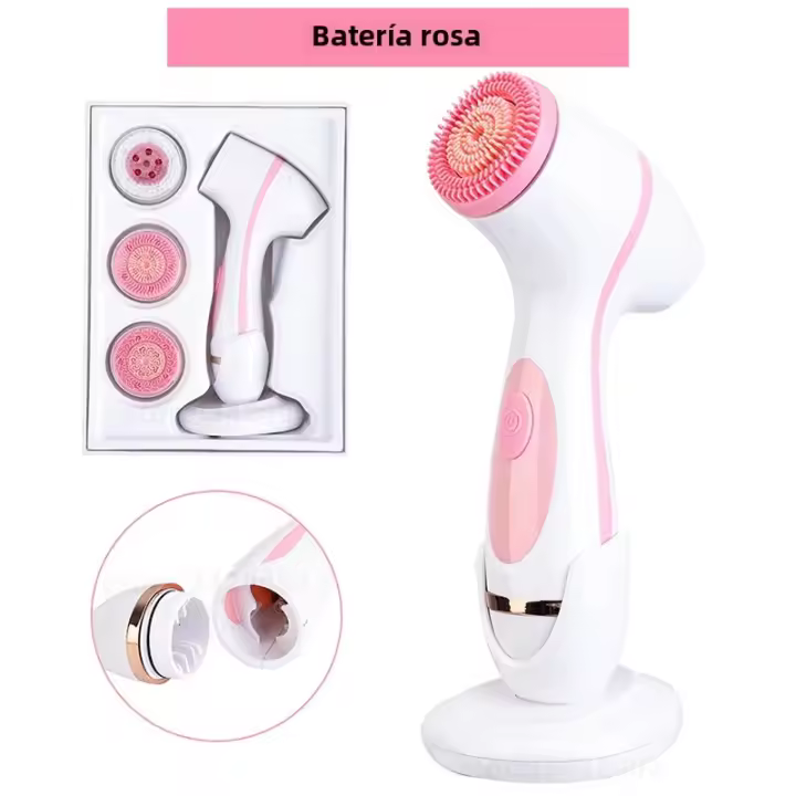 Cepillo De Limpieza Facial Eléctrico Portátil LED Silicone Eliminador De Quistes Y Acné Impermeable Con Tecnología Sonic Para Limpieza Profunda De Poros - 1