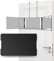 Espejo De Peluquería Trifoliar LED Negro Con Luz Y Altura Ajustable Vidrio HD Portátil Para Auto-corte De Pelo - details 3