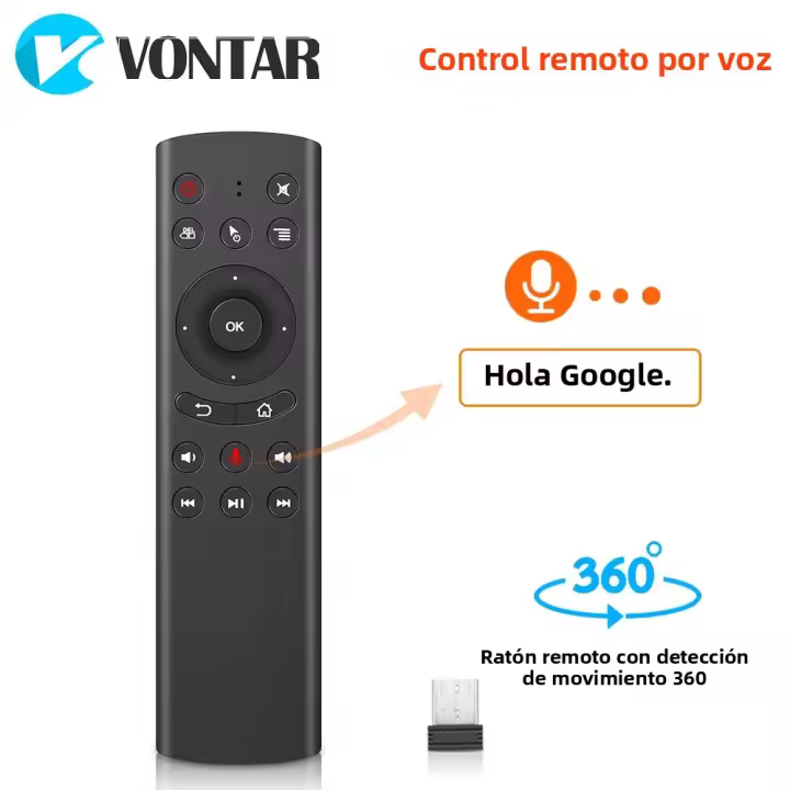 Control Remoto Inalámbrico Con Voz G20S pro 2.4G Y Mouse Aire Retroiluminado Para TV Android H96 Max X96 Max X88 pro Con Gyroscope - 1