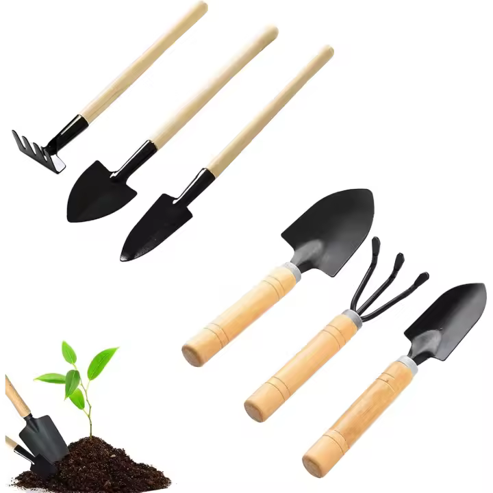 Juego de herramientas de jardinería - Juego de 6 piezas - Miniherramientas de jardinería/Pala de jardín/Herramientas manuales con mango pequeño - Para bonsáis/Herramientas/Plantas/Flores en maceta - 1