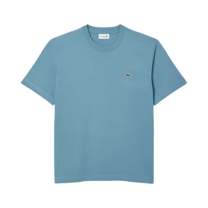 Camiseta Azul Lacoste de Corte Clásico de Punto de Algodón - 1