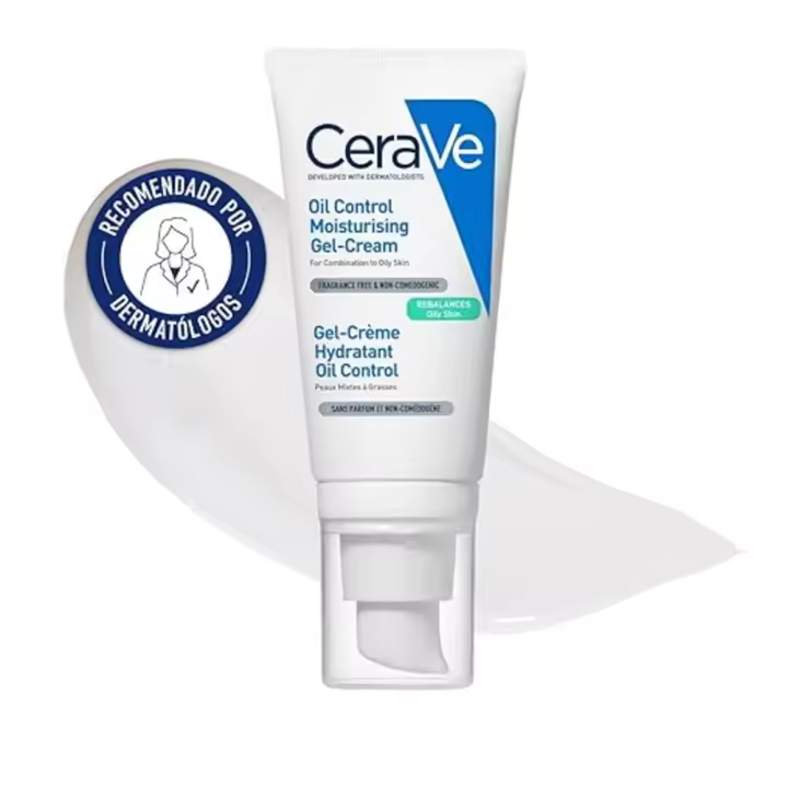 CeraVe Oil Control Gel-Crema Hidratante 52ml | Para Pieles Mixtas a Grasas | Hidrata, Refresca, Calma y Absorbe el Exceso de Sebo | Restaura la Barrera Protectora de la Piel - 1