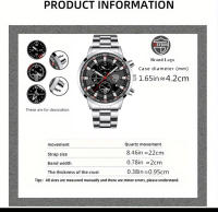 Reloj De Pulsera De Cuarzo Para Hombre DEYROS 3PCS Calendario Moda Acero Inoxidable Lujo Pulsera De Moda Reloj De Muñeca Con Cadena - details 1
