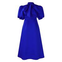 Vestido Elegante De Fiesta Para Mujer 2024 Con Cuello Con Lazo Manga Corta Cintura Alta A-Line Plisado Hasta El Tobillo Vestido De Cumpleaños - details 61