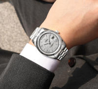 Reloj Mecánico Para Hombre CADISEN Con Dial De Meteorito Calendario Completo Semana 100M Resistencia Al Agua Movimiento MIYOTA 8285 Acero Inoxidable Cristal De Zafiro - details 12