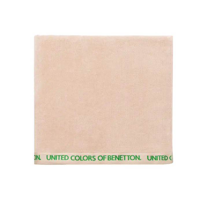 Toalla de Playa Benetton 90x160cm Beige Velour 100% Algodón Suave - 1