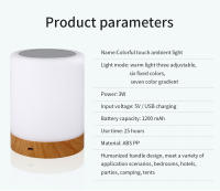 Lámpara De Noche Toque La Luz Luz Ambiente Cambiante De Color Luz USB Dimmer Para Dormitorio Lámpara De Mesa - details 8