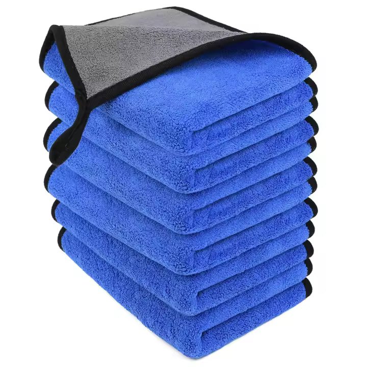 Paños de Limpieza de Microfibra, Paquete de 6, Toallas Espesadas de Dos Capas, Toalla Absorbente sin Pelusa para Lavado, Secado y Detallado del Hogar y el Auto, 40x30cm - 1