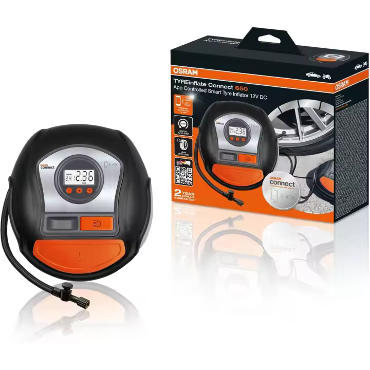 Compresor inflador de neumáticos OSRAM TYREinflate 650 para el cuidado del vehículo ¡Mantén tus neumáticos en perfectas condiciones! - 1