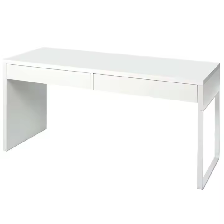 Mesa de ordenador Touch en color blanco artik (mate) con dos cajones - 1